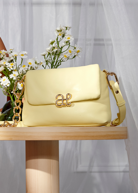 Geanta Galbena cu Lant Mare Auriu 5483 Abel & Lula