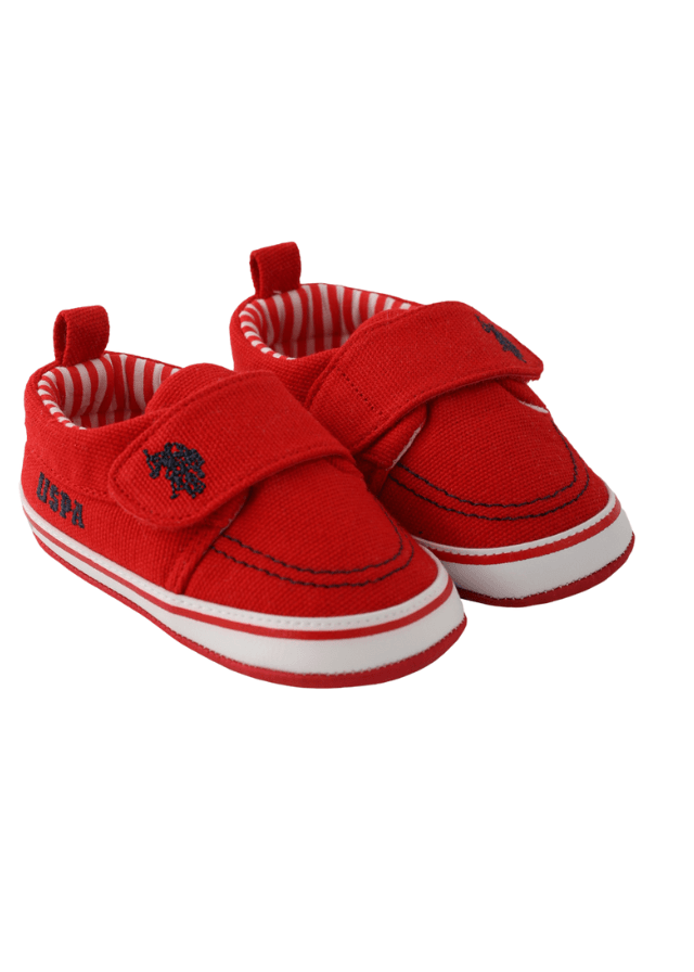 AnneBebe - Pantofi Sport Rosii cu Inchidere Velcro si Logo 1810 V1 Us Polo Assn