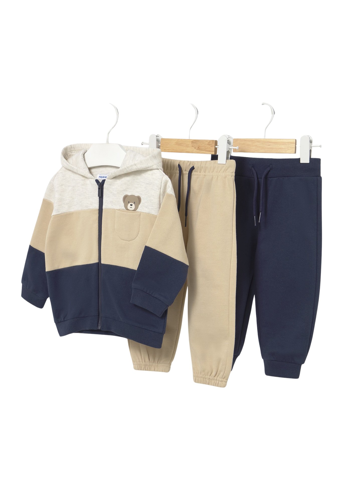 Trening 3 Piese Bleumarin cu Bej 2 Perechi de Pantalon 918 Mayoral