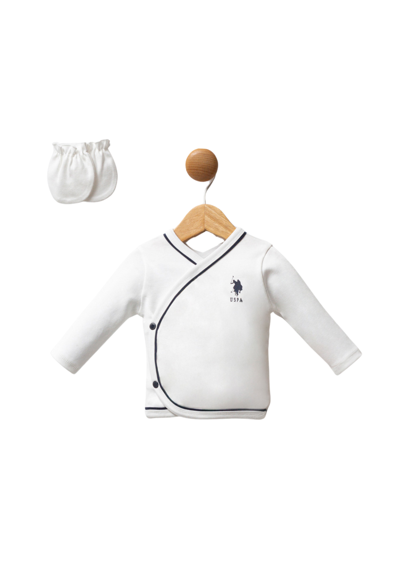 Set 5 Piese Alb cu Dungi Bleumarin USB2621 Us Polo Assn