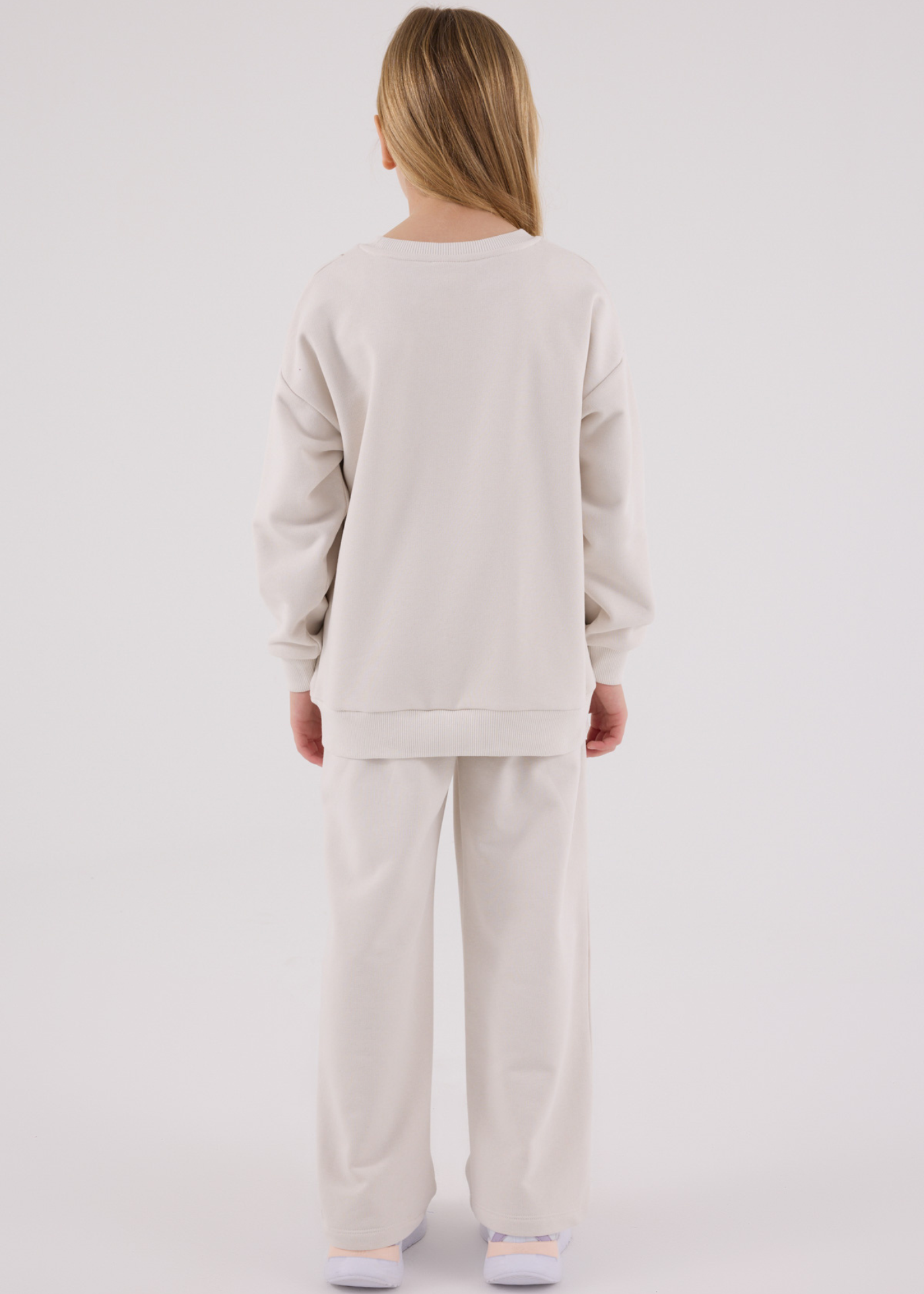 Trening 2 Piese Bej Bluza Sport Oversize si Pantaloni Lungi Evazati US2304-4 Us Polo Assn