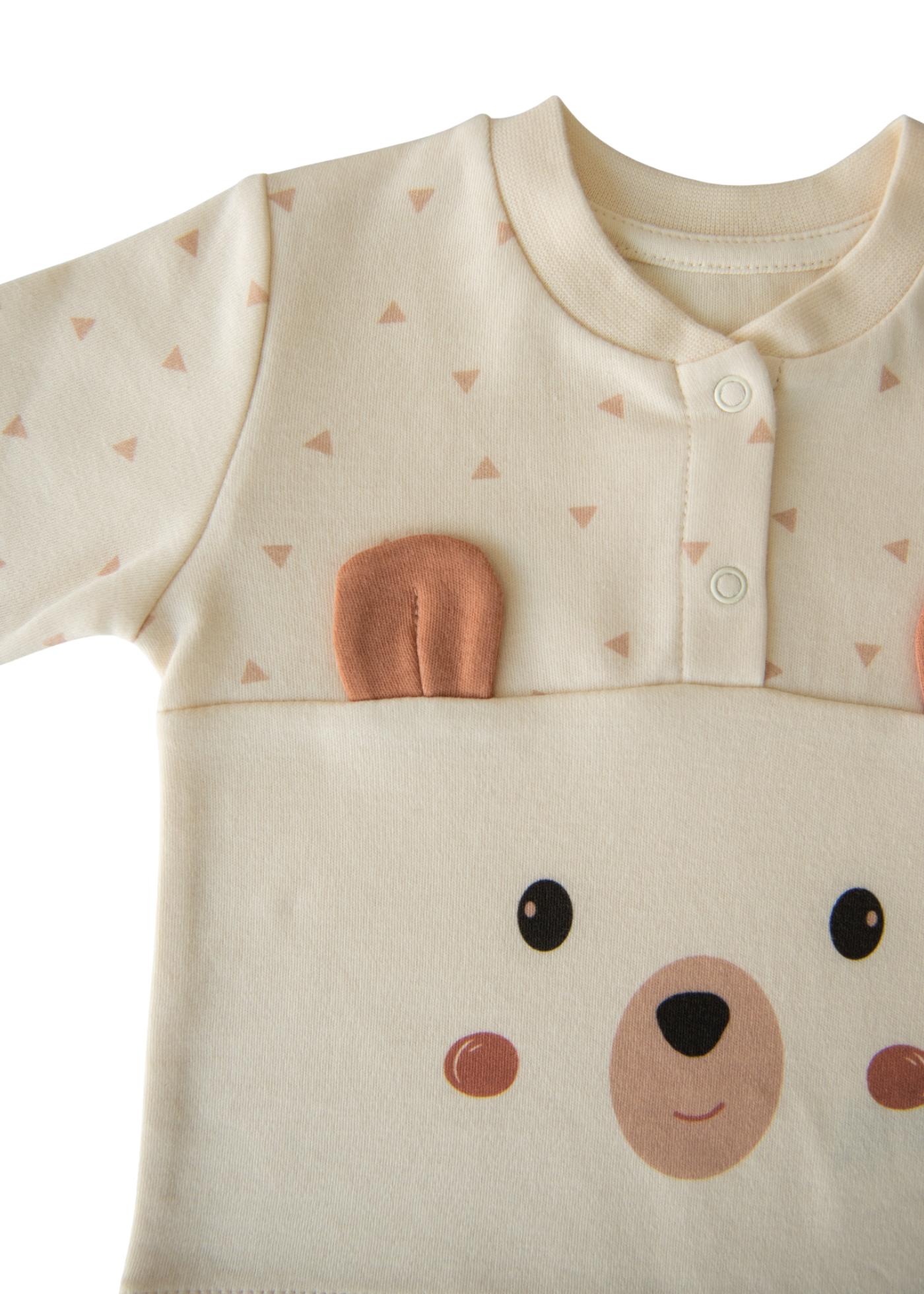 Set 2 Piese Bumbac Organic Bej cu Maro cu Urs S44030 Kitikate