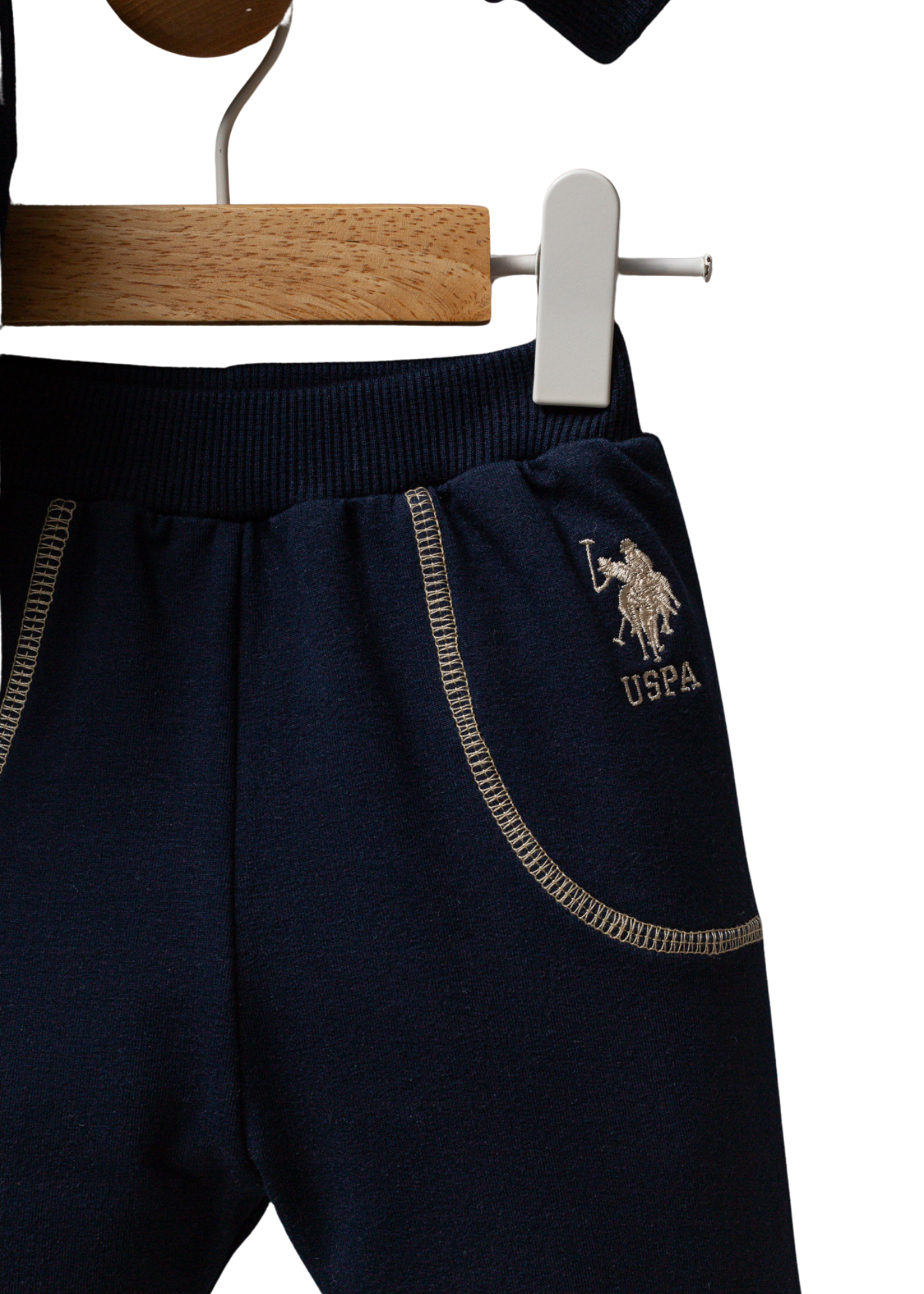 Trening 2 Piese Bleumarin cu Cusaturi in Contrast Bej USB2521 us Polo Assn
