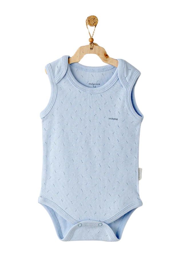 Set 2 Body Maieu Alb cu Bleu AC25553 Andywawa