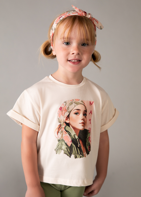 Tricou Bej cu Maneca Scurta si Bentita 3010 Mayoral