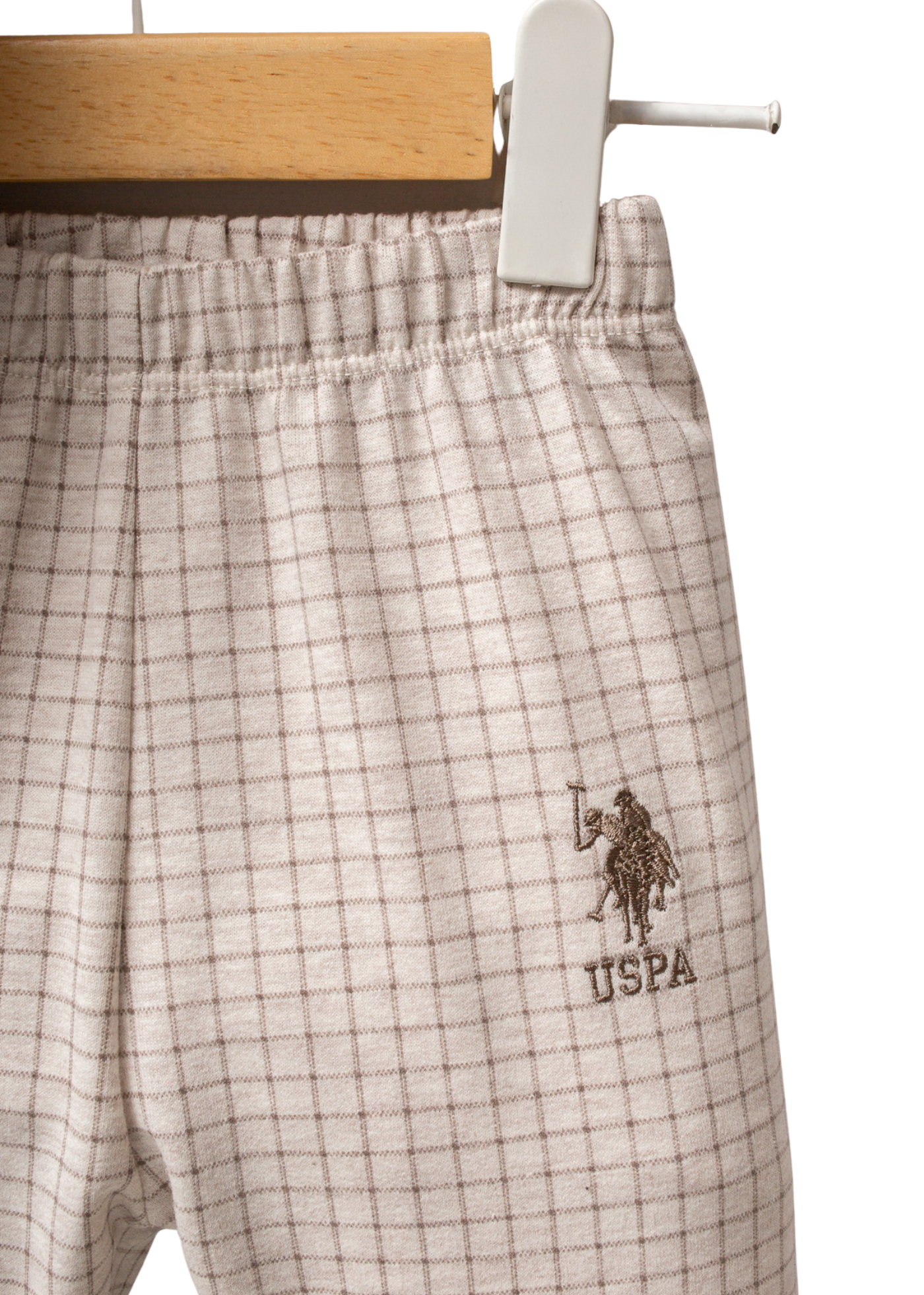 Set 3 Piese Jacheta Bej cu Fermoar si Buzunare Bluza Crem si Pantaloni Sport Negri USB 2579 Us Polo Assn