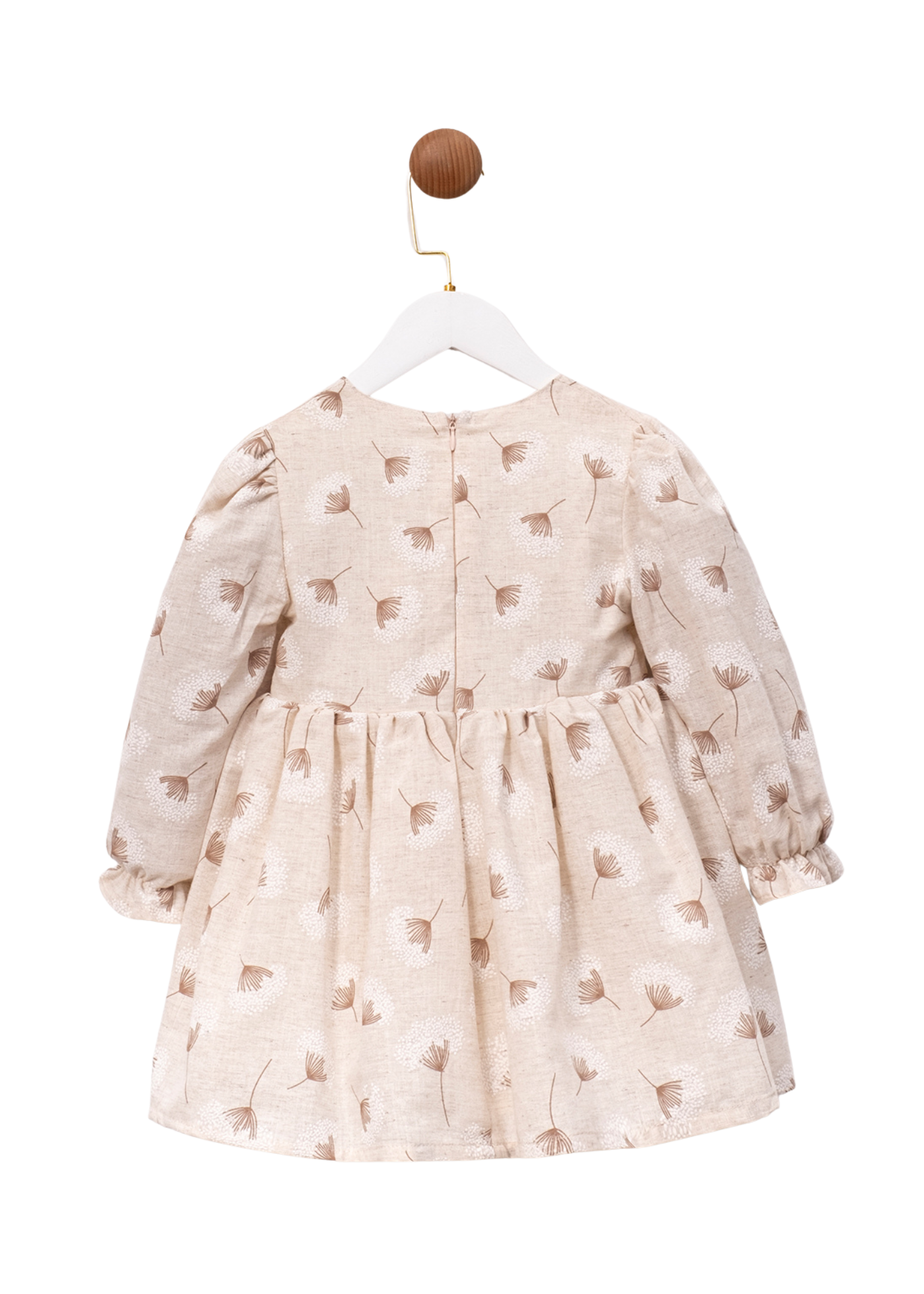 Set 2 Piese Rochie Bej cu Maneca Lunga si Bolero Crem MJ125 Mary & Joe