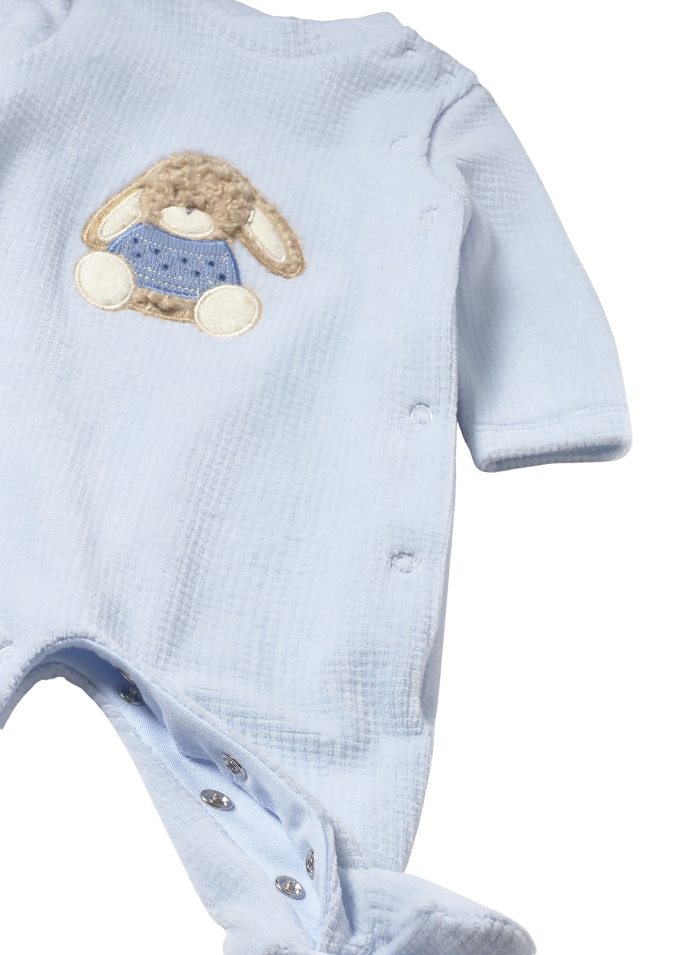 Set 2 Salopete Lungi Velur Bleu cu Albastru cu Iepuri 2719 Mayoral