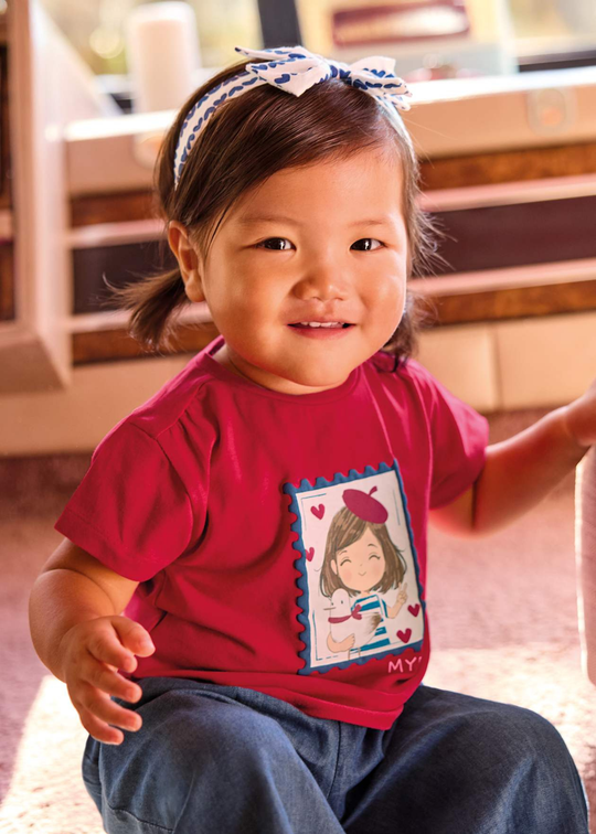 Tricou Rosu cu Maneca Scurta cu Bentita 1081 Mayoral