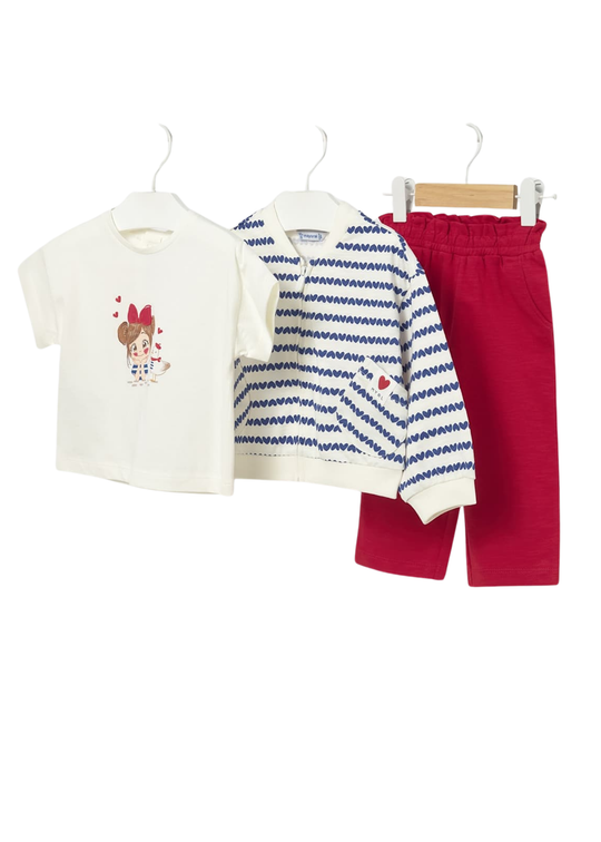 Trening 3 Piese Rosu cu Albastru cu Inimi 1830 Mayoral