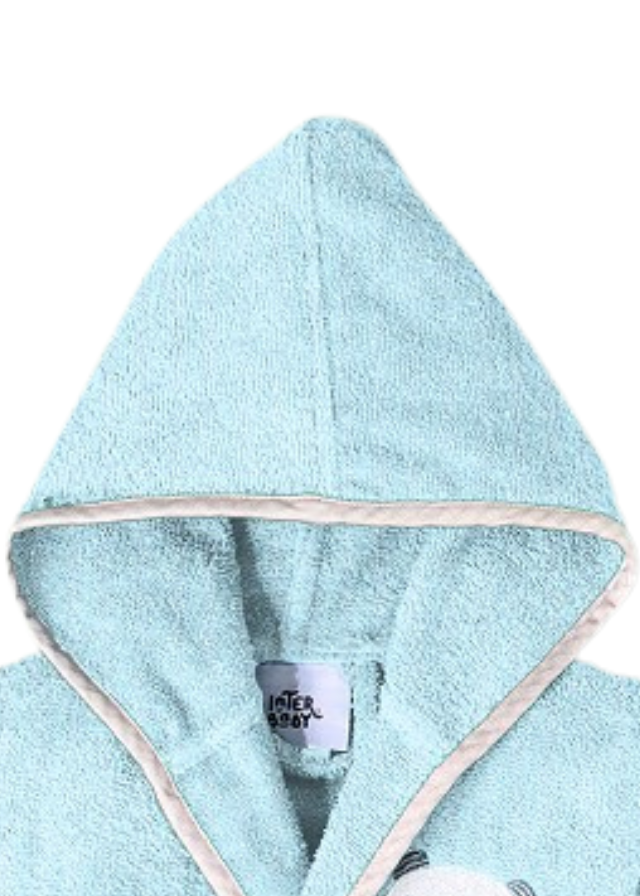 Blue Teddy Bear Bathrobe 2-4 years 00515C-T2-4-01 Don Algodon