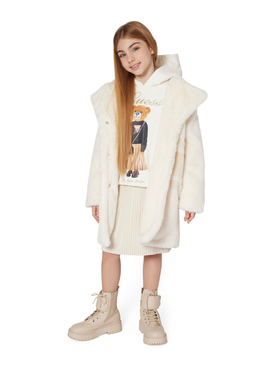 Palton din Blana Ecologica Crem J5BL03 WHGO0 G012 Guess