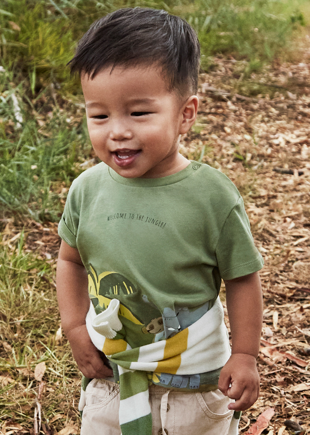 Tricou Verde cu Maneca Scurta cu Imprimeu Jungla 1057 Mayoral