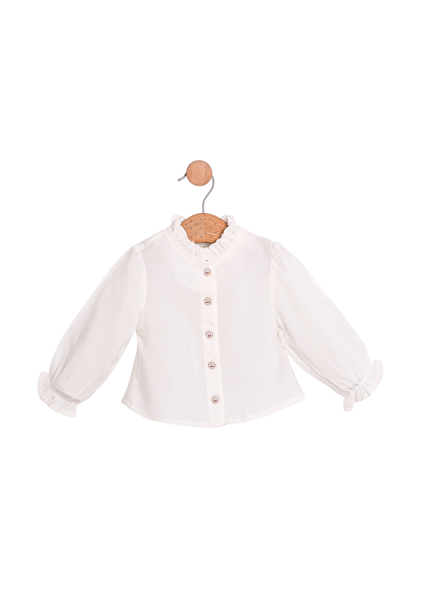 Set 3 Piese Camasa Alba Vesta Bucle Rosie si Chilotel cu Volan Ecosez 3765 Mino Baby