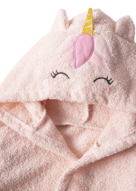 Halat de Baie Roz cu Gluga Unicorn H475 Bebetto