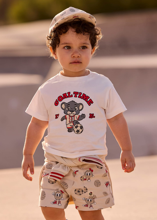 Beige Sport Shorts with Ball Print 1218 Mayoral