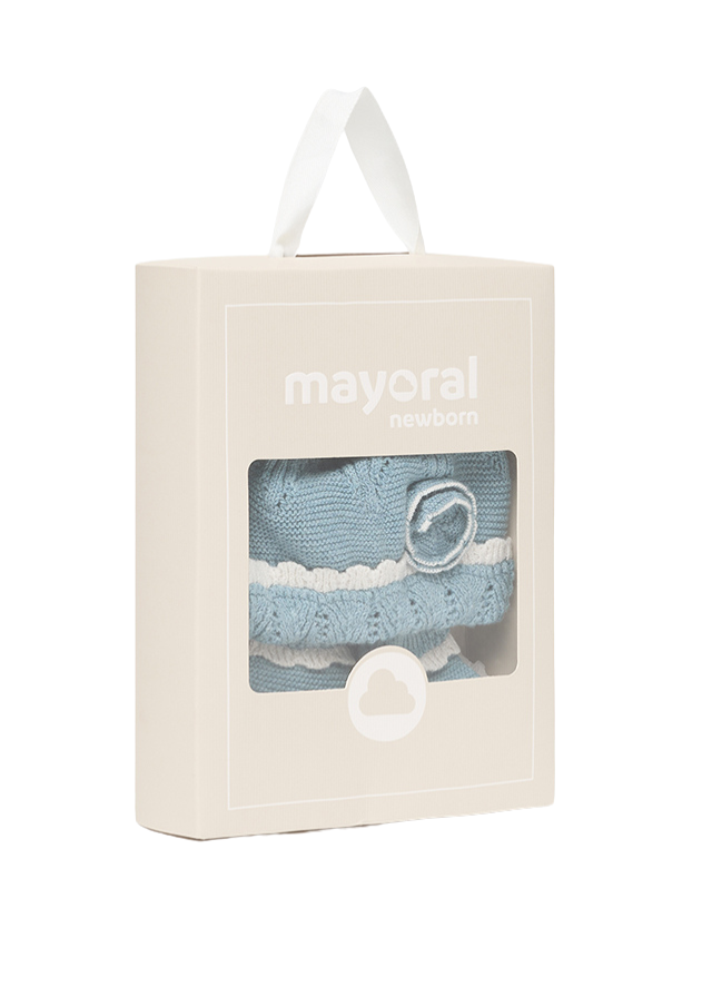 Set fes si manusi tricot bleu 9767 Mayoral