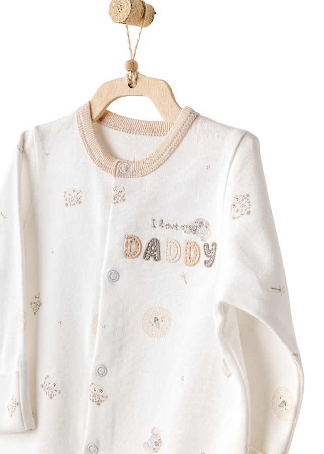 Salopeta Lunga Crem cu Bej cu Aimale si Fes Bej I love My Daddy AC25853 Andywawa