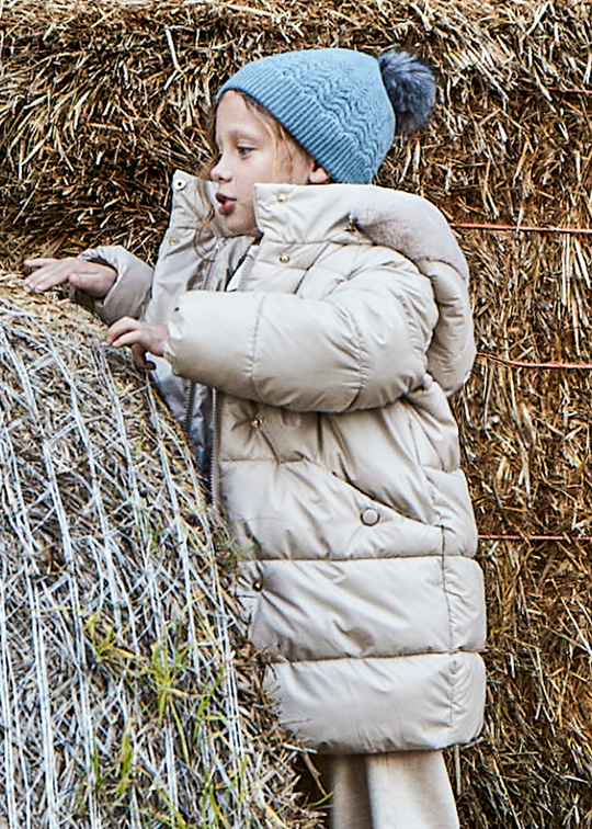 Geaca Lunga din Fas Matlasata Bej 4447 Mayoral