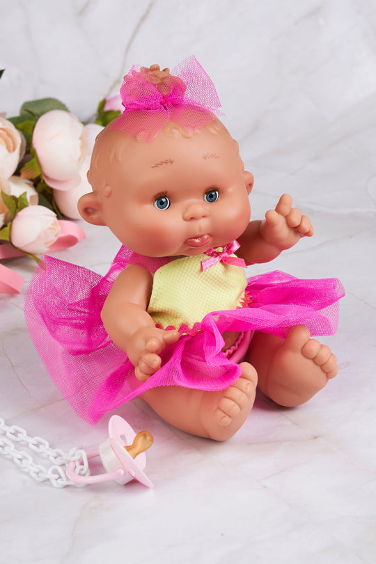 Ароматна лялька з цикламеновою тюлевою сукнею з зеленим, 26 см 0434 Pepotes Original Nines