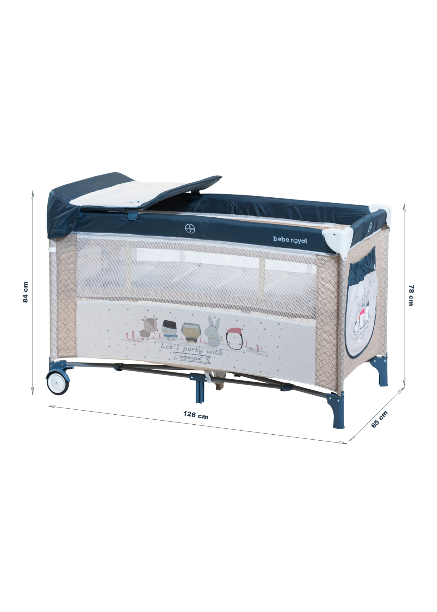 Patut Pliabil 2 Nivele si Masuta Friends Albastru 203/01 BabyOno