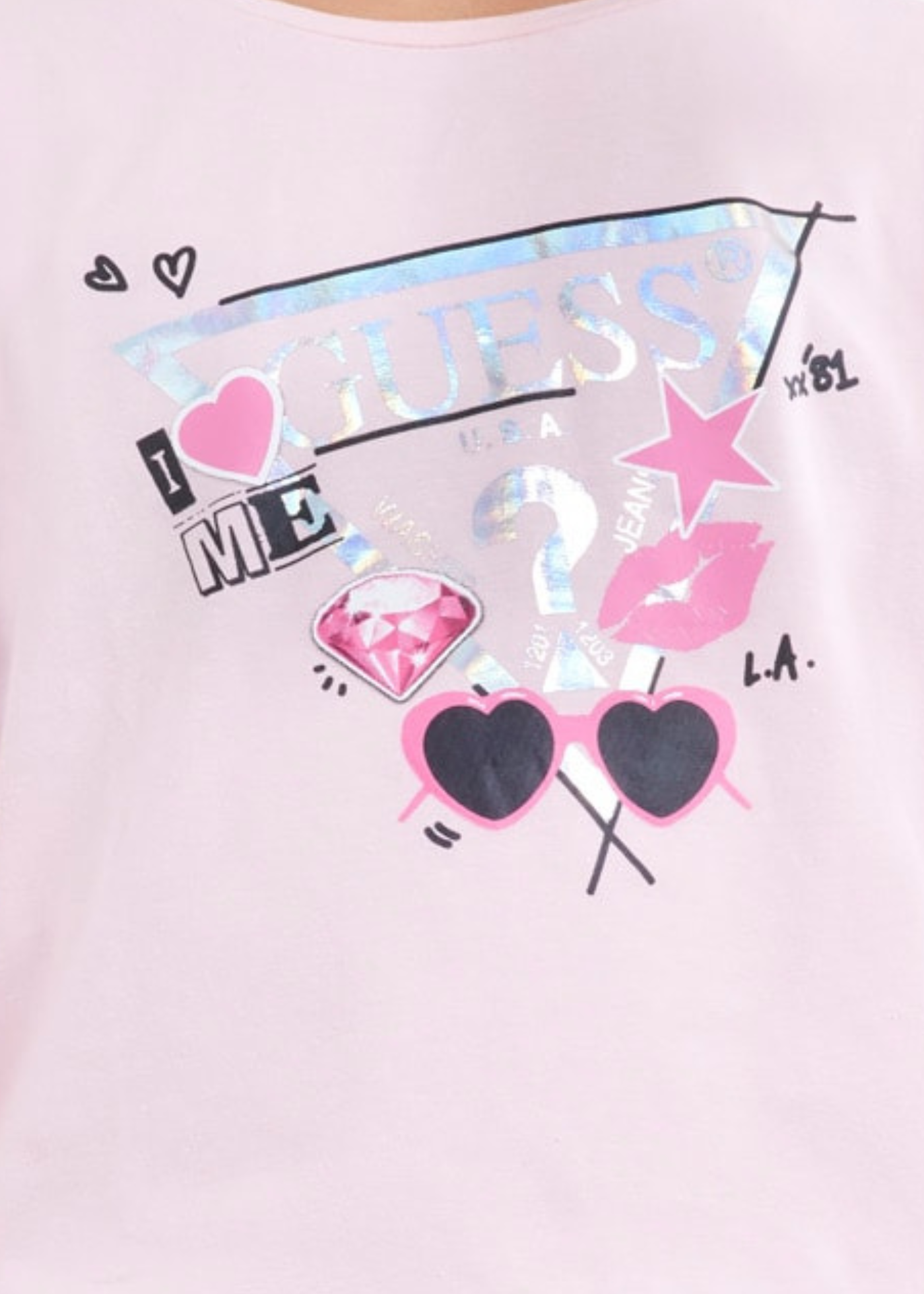 Bluza Roz cu Maneca Lunga cu Logo cu Flori J5YI01 K6YW4 G65U Guess