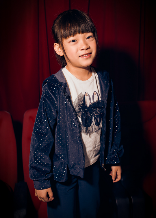 3 Piece Tracksuit Navy Blue Velvet Sweatshirt and Pants Cream Blouse 4892 Mayoral