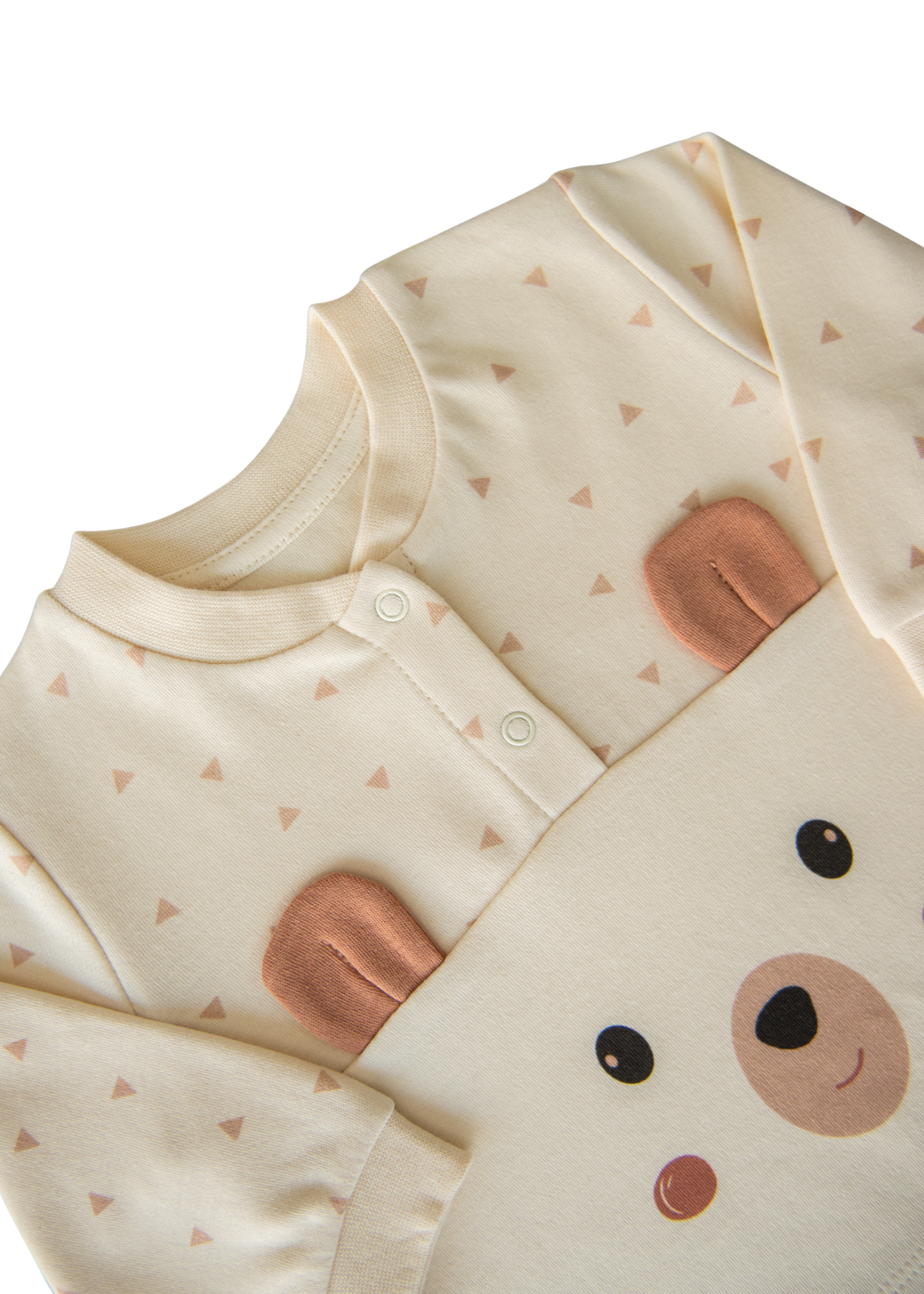 Set 2 Piese Bumbac Organic Bej cu Maro cu Urs S44030 Kitikate