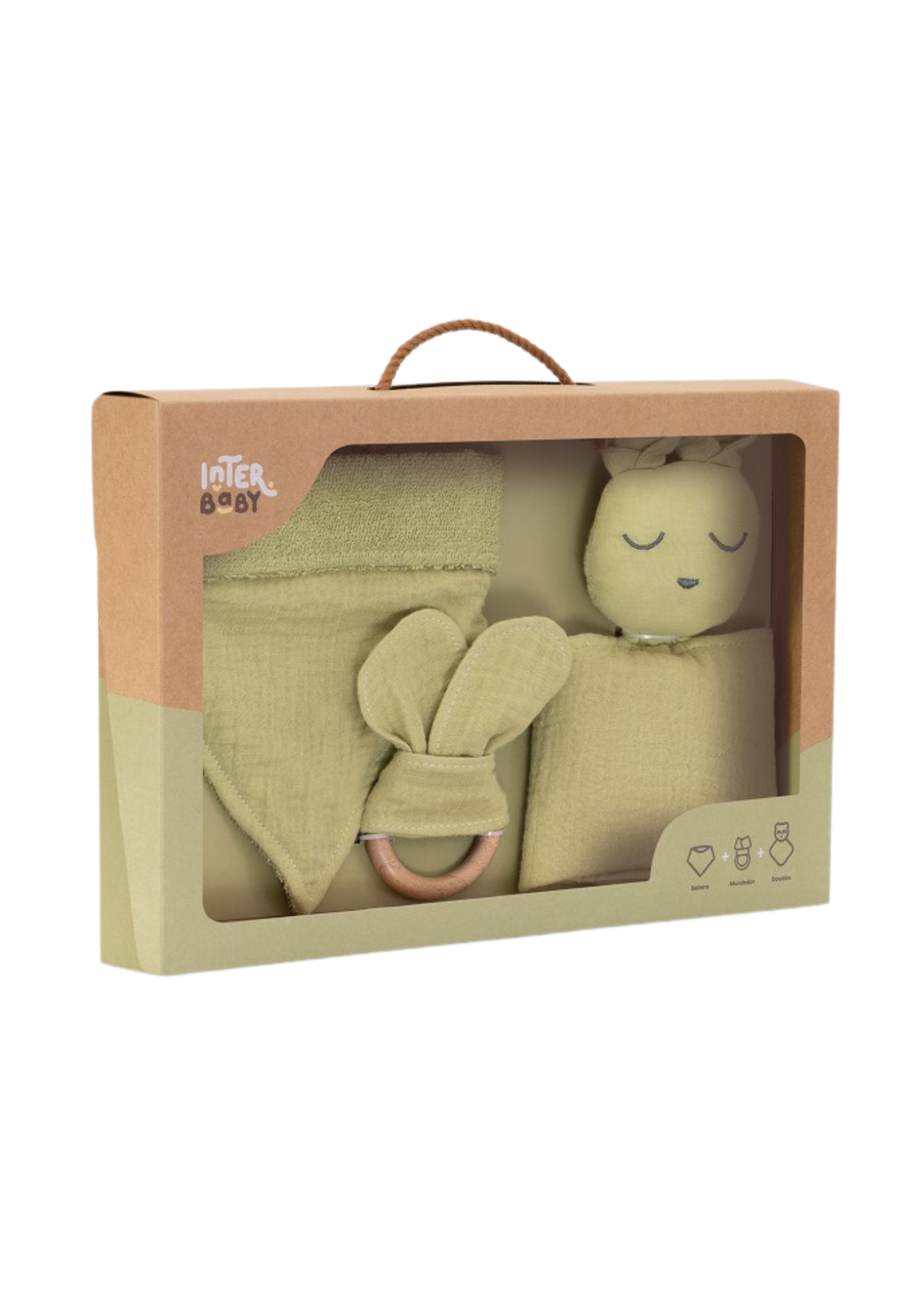 Set Jucarie, Batista, Bandana, Jucarie Dentitie Verde SET41-74 Don Algodon