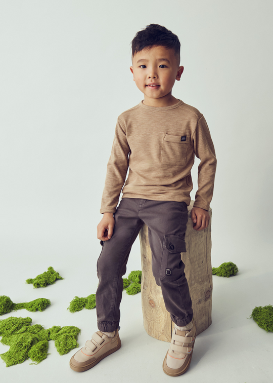 Brown Long Sleeve Blouse with Chest Pocket 4082 Mayoral