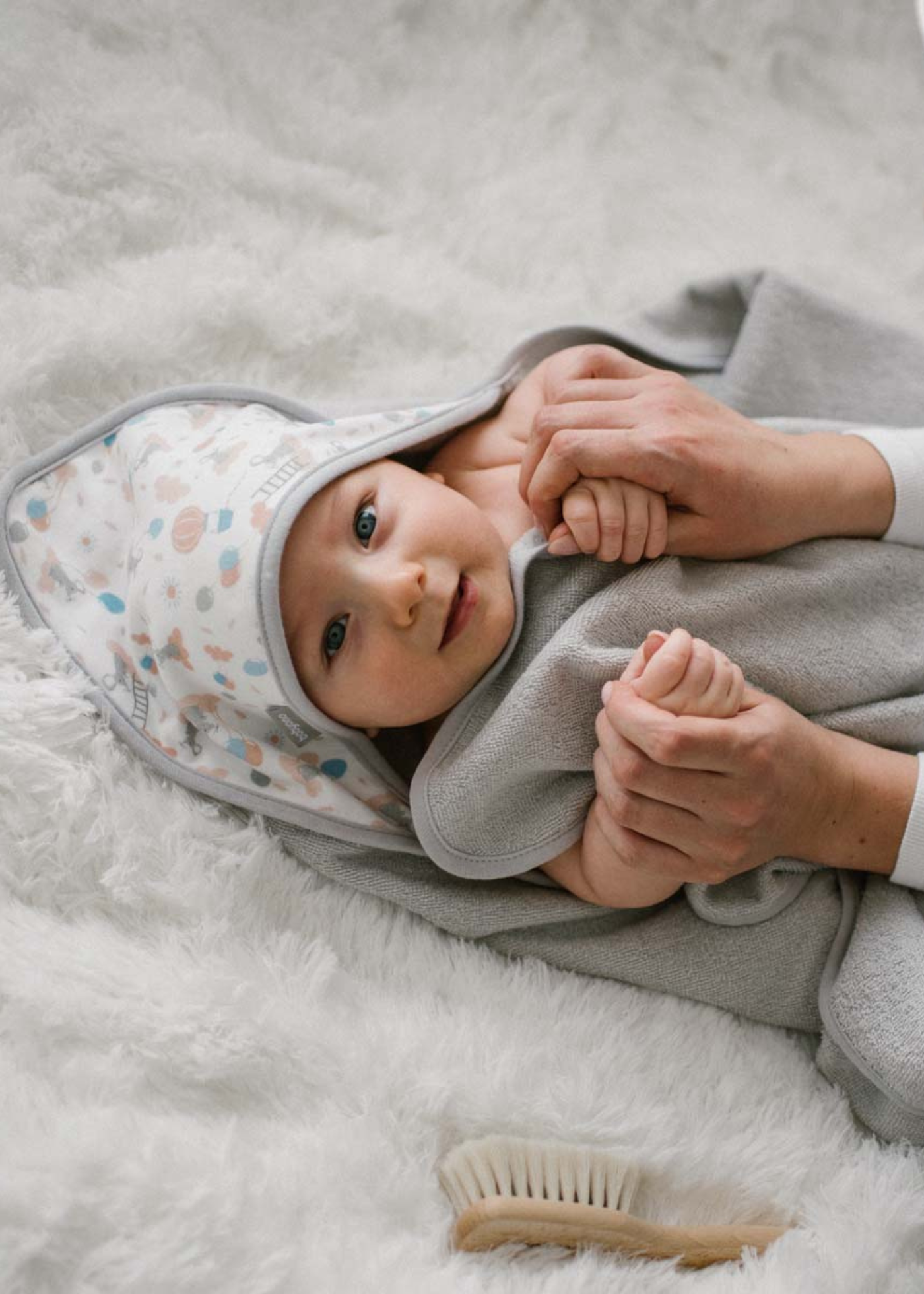 Prosop cu Capison Gri din Bumbac 100X100 cm 1552/03 BabyOno