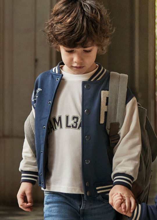 Jacheta Bomber Bleumarin cu Bej 4424 Mayoral