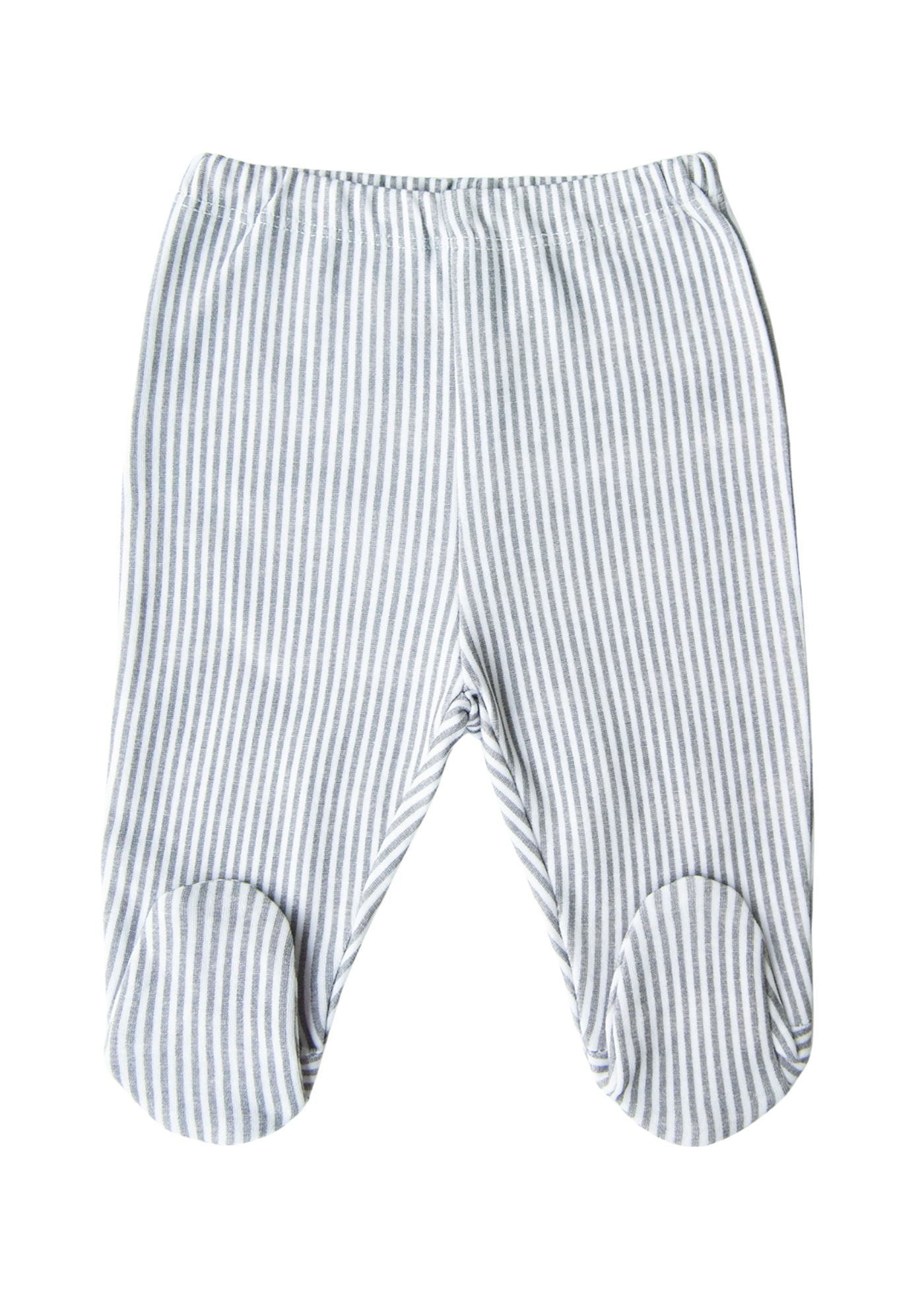 Set 3 Piese Nou Nascut din Bumbac Organic Alb cu Dungi Gri cu Elefanti S89892 KitiKate