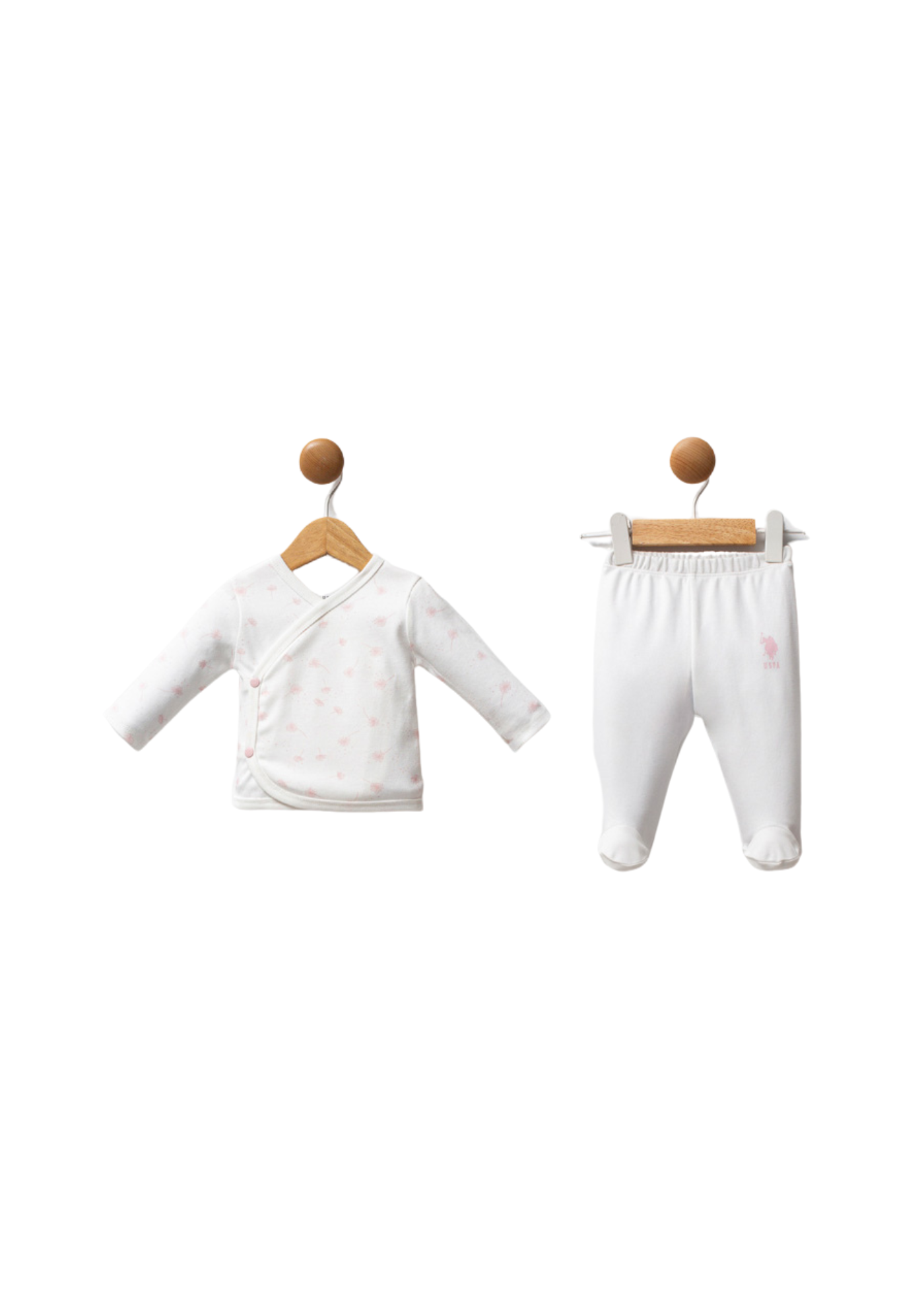 Set 10 Piese Maternitate Ivory cu Imprimeu Roz Dandelion USB2700 Us Polo Assn