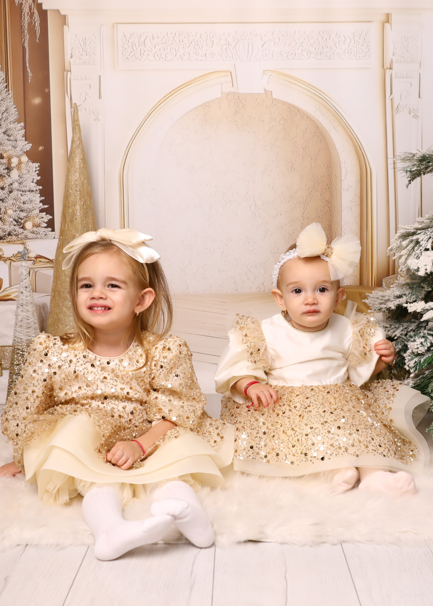 Rochita Lucia Tull Cappuccino Cu Paiete Aurii AnneBebe