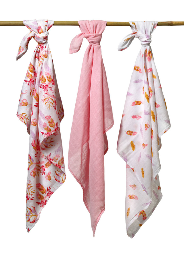 Scutece Bambus Alb-Roz 70x70 cm 397/07 BabyOno