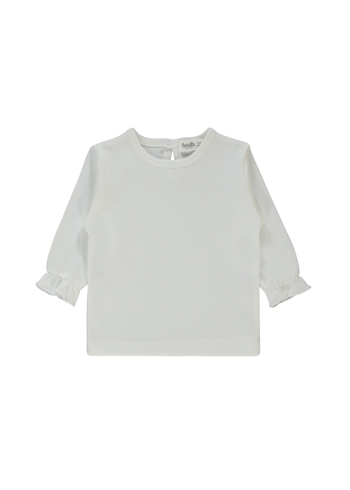 Set 2 Piese Salopeta Lunga Roz Pudra cu Picouri si Bluza Crem cu Maneca Lunga K4916 Bebetto
