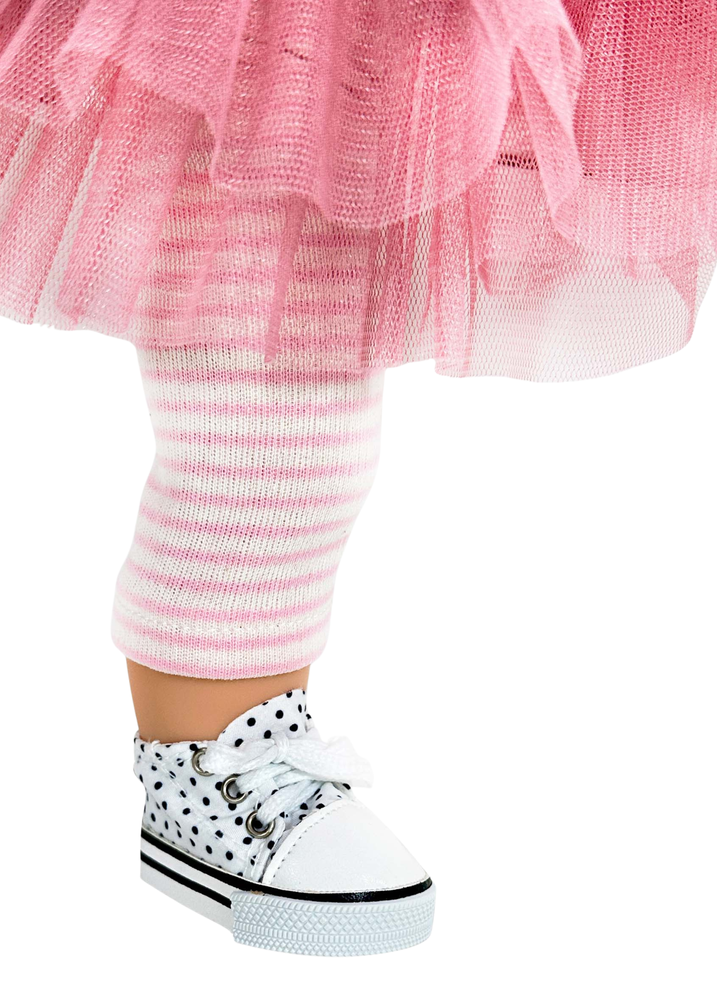 Papusa Parfumata Susette Blonda cu Mecanism, Fustita Tull Roz Pudra si Bluzita din Muselina  - 45 cm – 6533 – Nines