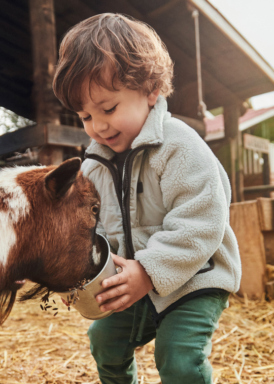 Hanorac Bej din Polar cu Fermoar 2427 Mayoral