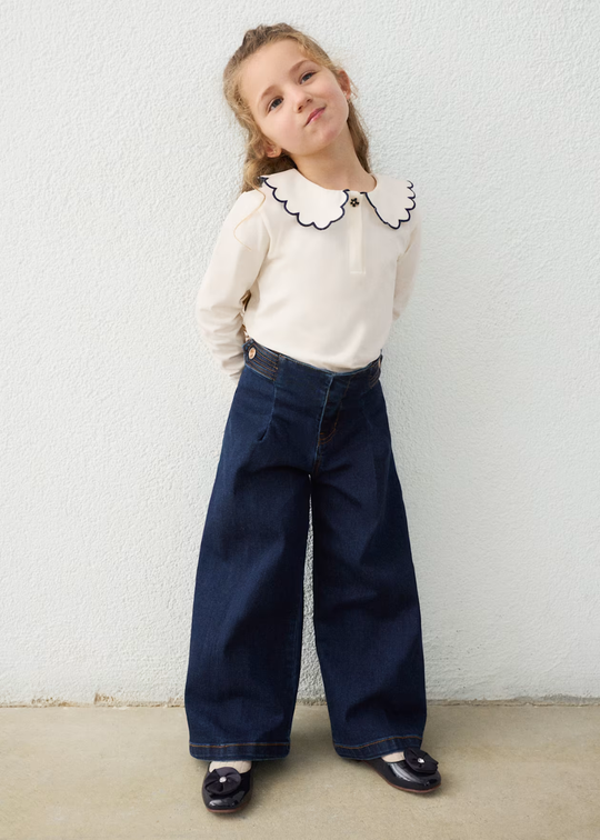 Pantaloni Evazati din Denim Bleumarin pentru Fete 4523 – Mayoral