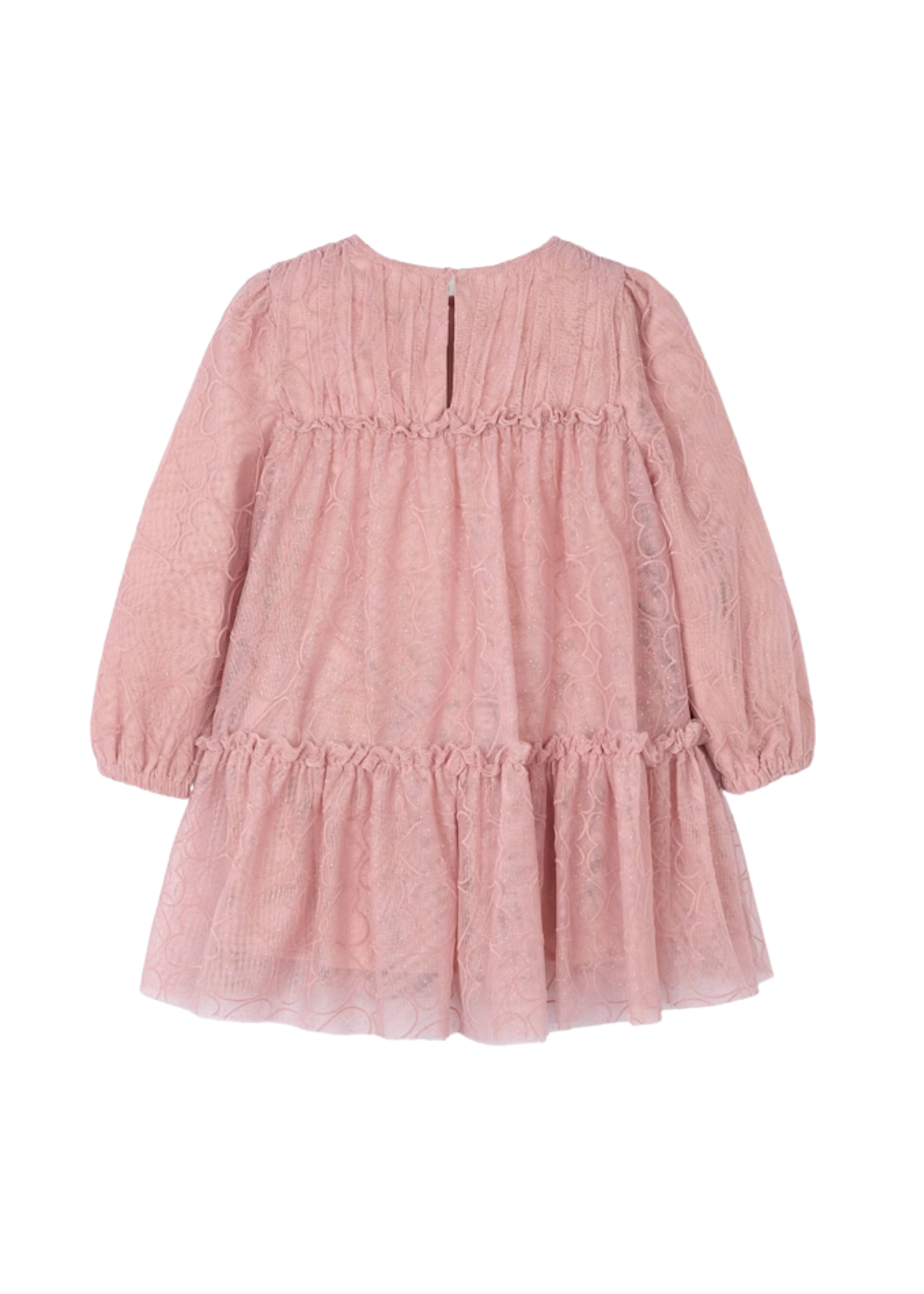 Rochie roz pudra cu maneca lunga din sifon fantasia 4919 Mayoral