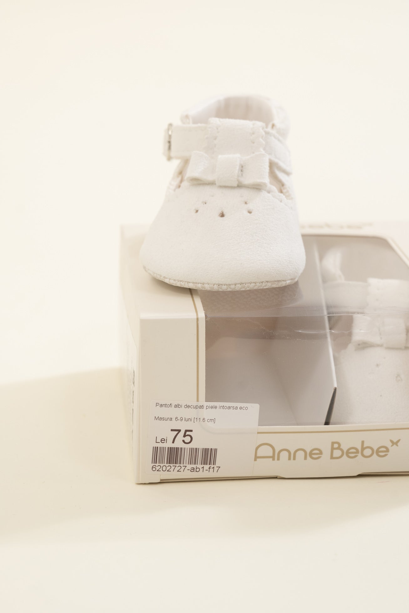 Pantofi Albi Decupati Piele Intoarsa Ecologica 232727 Sinderella