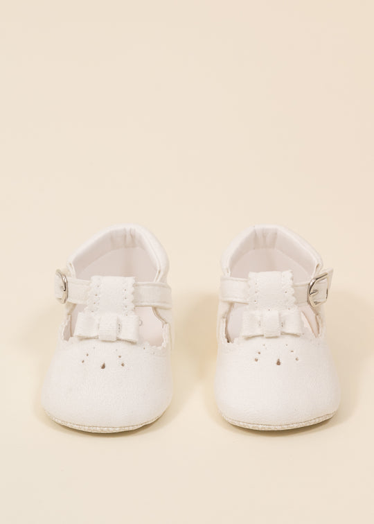 Pantofi Albi Decupati Piele Intoarsa Ecologica 232727 Sinderella