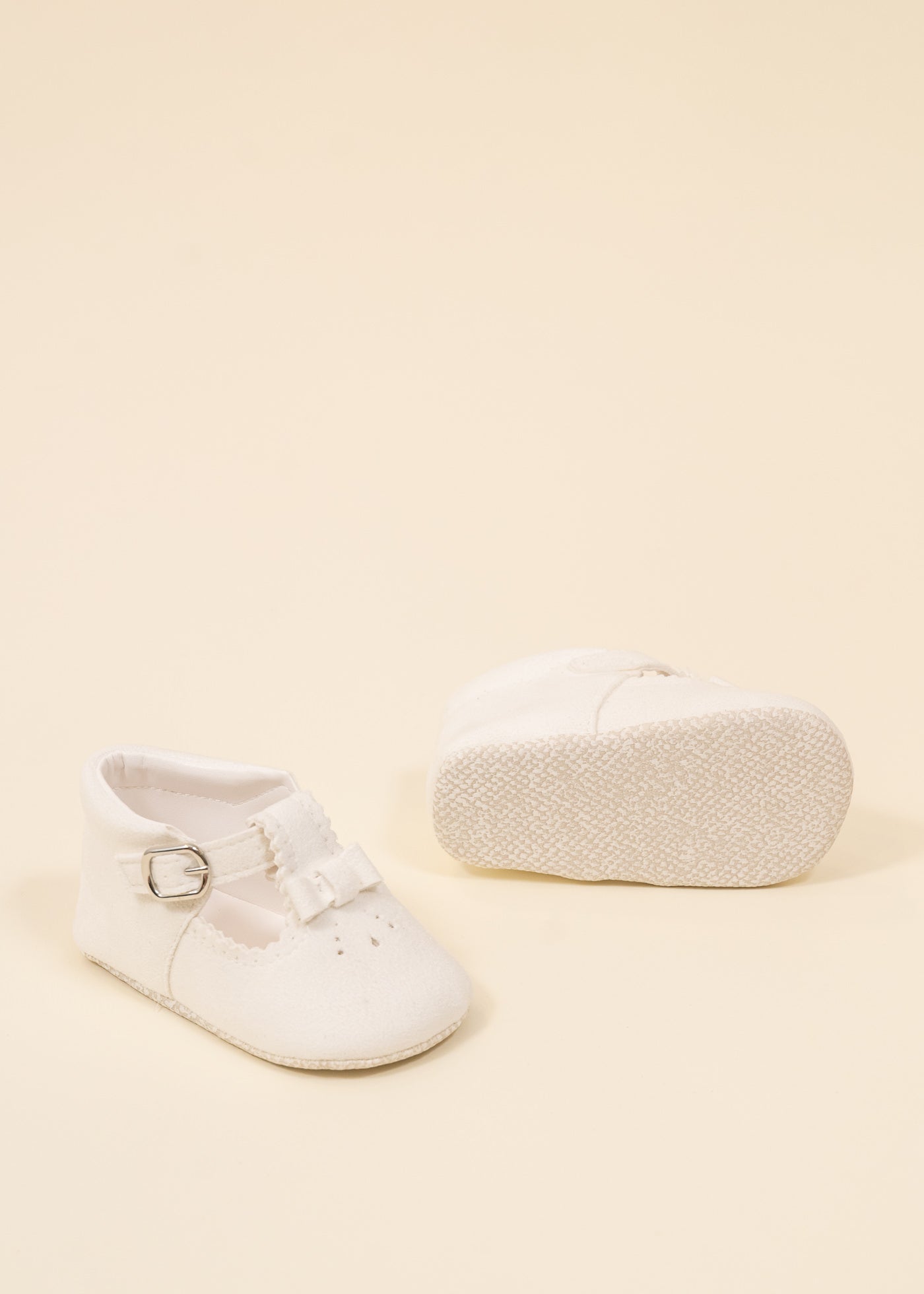 Pantofi Albi Decupati Piele Intoarsa Ecologica 232727 Sinderella