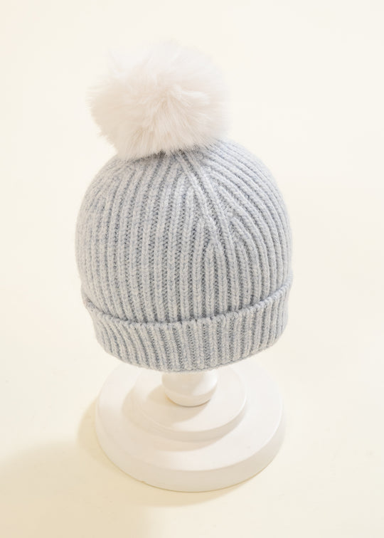 Caciula Tricotata Bleu Lana Merinos 2016 Leo King