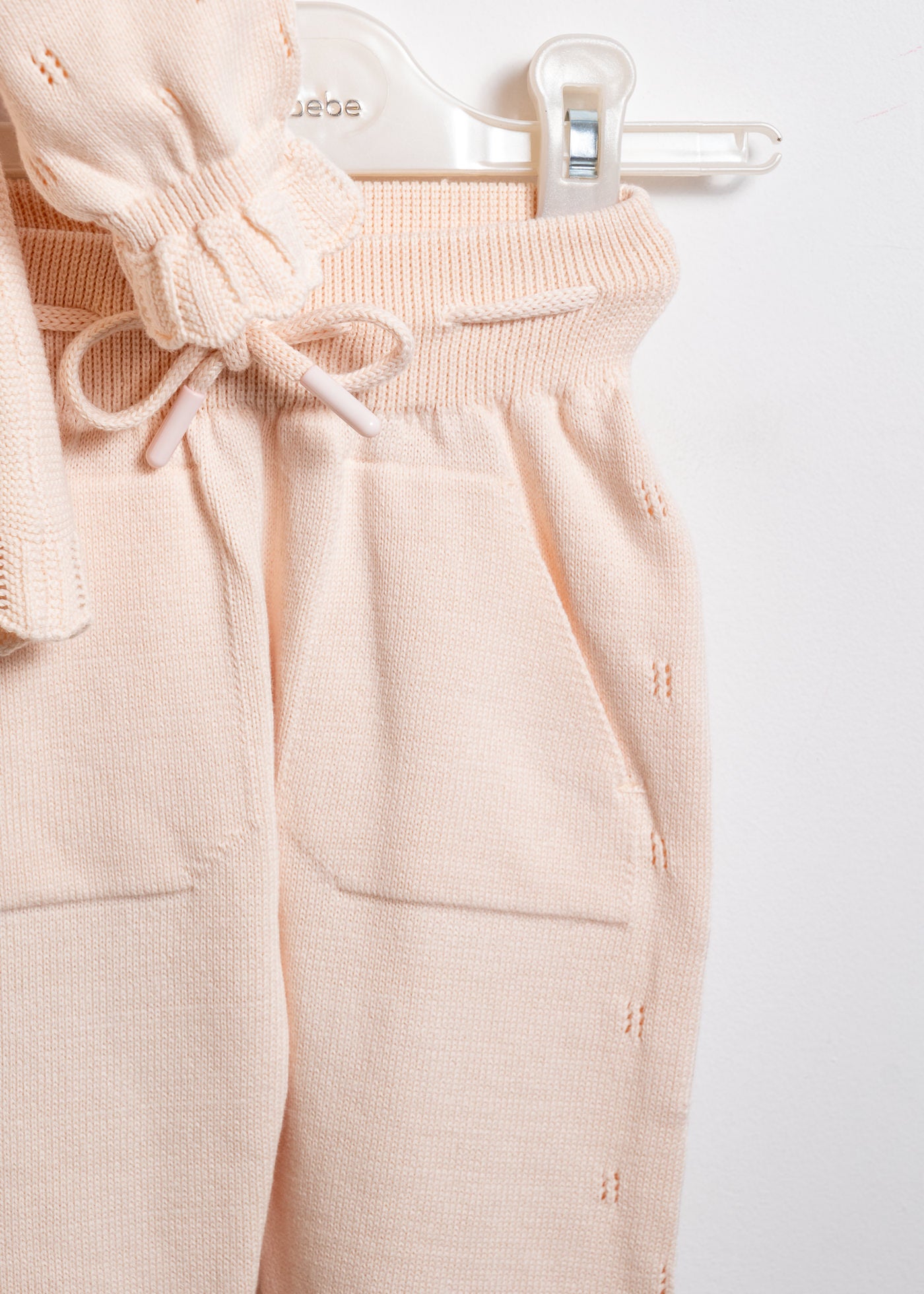 Set 3 Piese Jacheta si Pantaloni Lungi Tricotate Somon si Bluza Bumbac 8531 Leo King