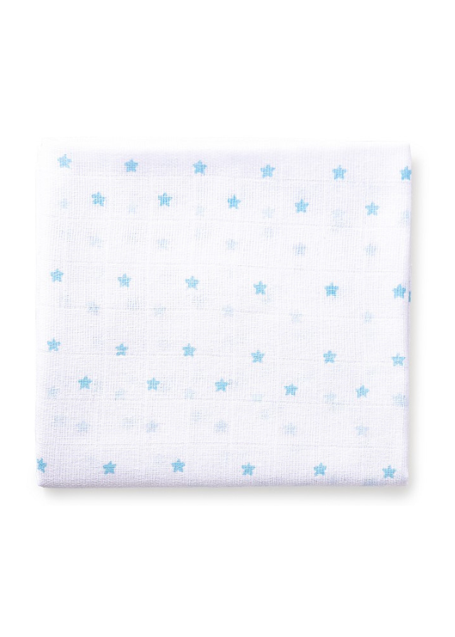 Set 3 Scutece din Muselina Alb-Bleu Imprimeu Panda 80x80 cm 98972-01 Interbaby