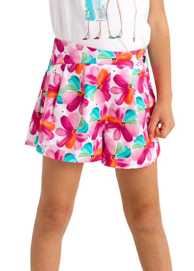 Pantaloni Scurti Imprimeu Flori Magenta 3905 Mayoral