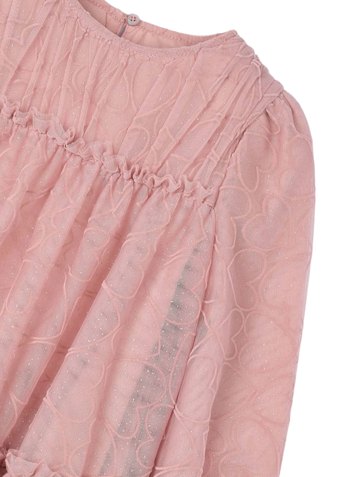 Rochie roz pudra cu maneca lunga din sifon fantasia 4919 Mayoral