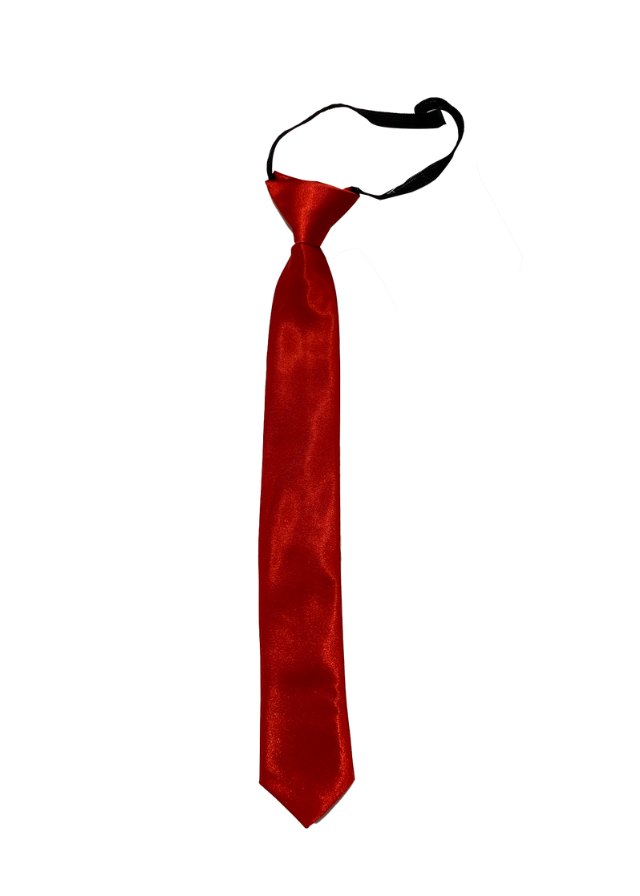 Червона атласна краватка з гумкою LaKids